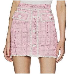 Generation Love Nessa Contrast Tweed Skirt Pink Cream‎ Women Size 4 NWT